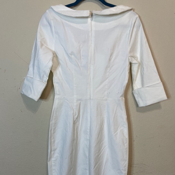 Stunning White vintage style pinup cocktail dress 50s 60s - Picture 10 of 13